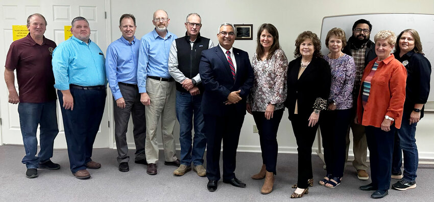 Missouri State Treasurer Vivek Malek visited with local leaders at the Adair County Administrator&rsquo;s building in Kirksville on Nov. 8