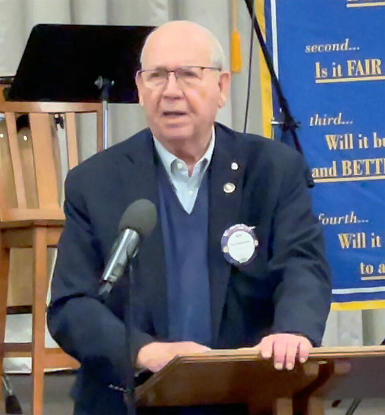 Ray Klinginsmith speaks to the Rotary Club of Kirksville on World Polio Day, Oct. 26, 2022.&nbsp;