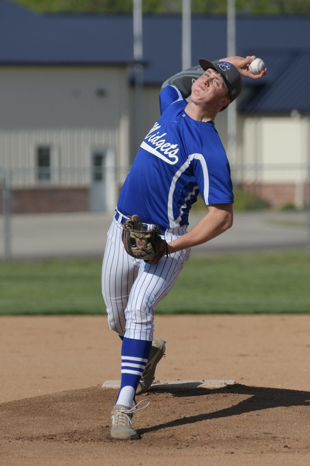 Putnam County's Gage Pearson pitches during an April 30 game against Green City.