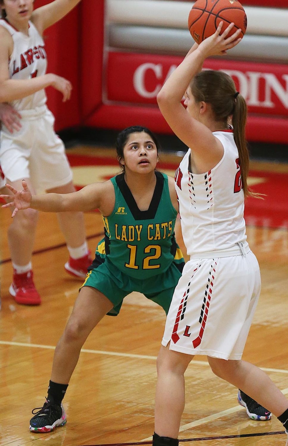 Milan’s Janissa Martinez competes Wednesday evening during Sectional Basketball at Lawson High School.