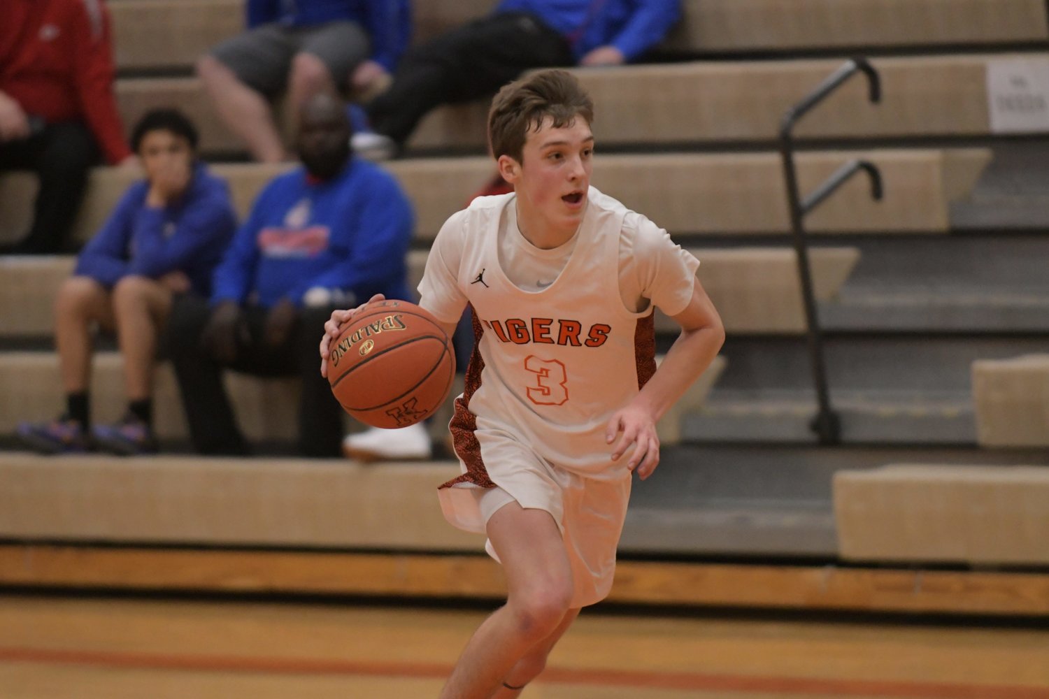 Kirksville's Ike Danielson crashes into the paint Tuesday against Moberly.