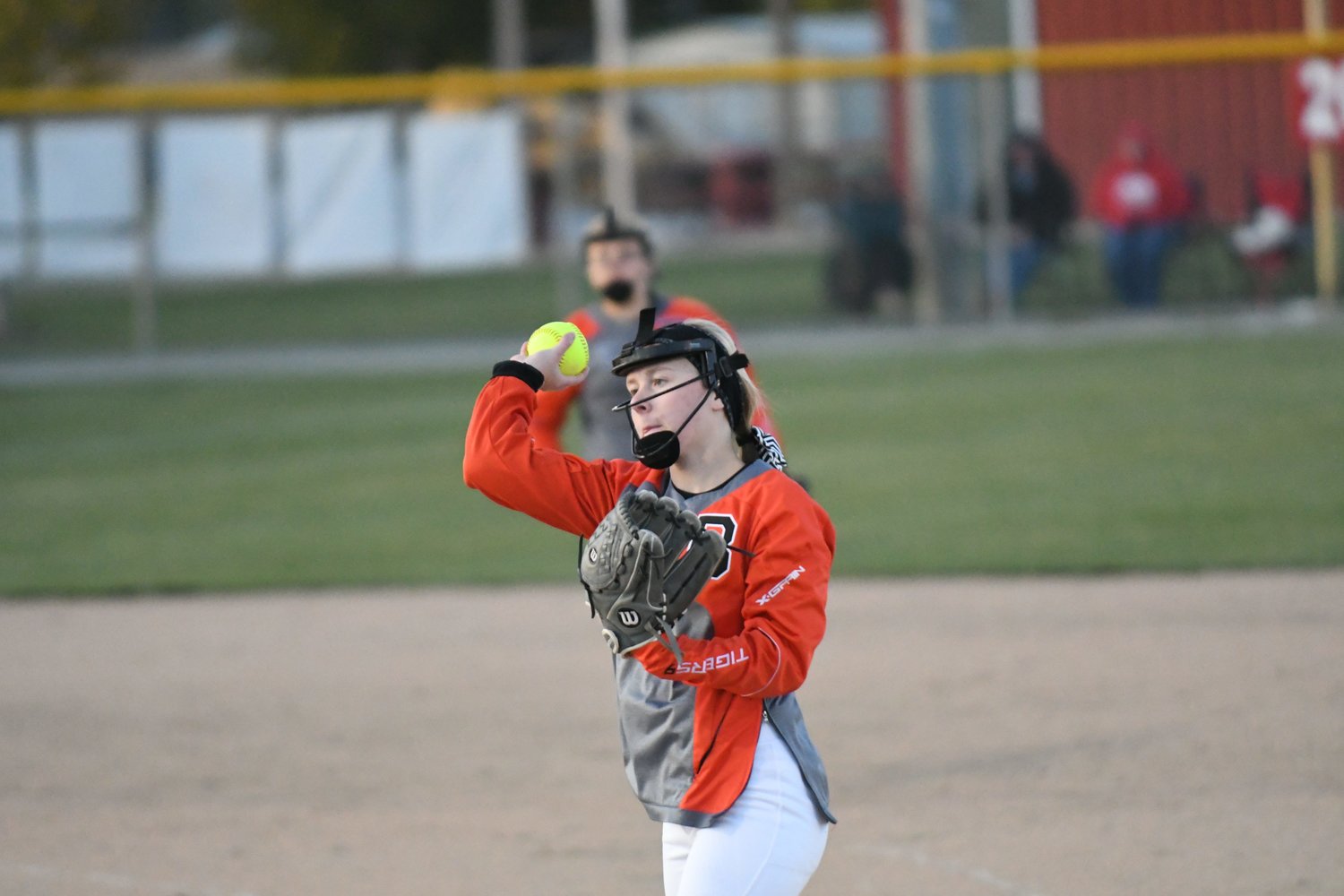 Brashear senior second baseman Callie Althide fields a ground ball and throws to first for an out.