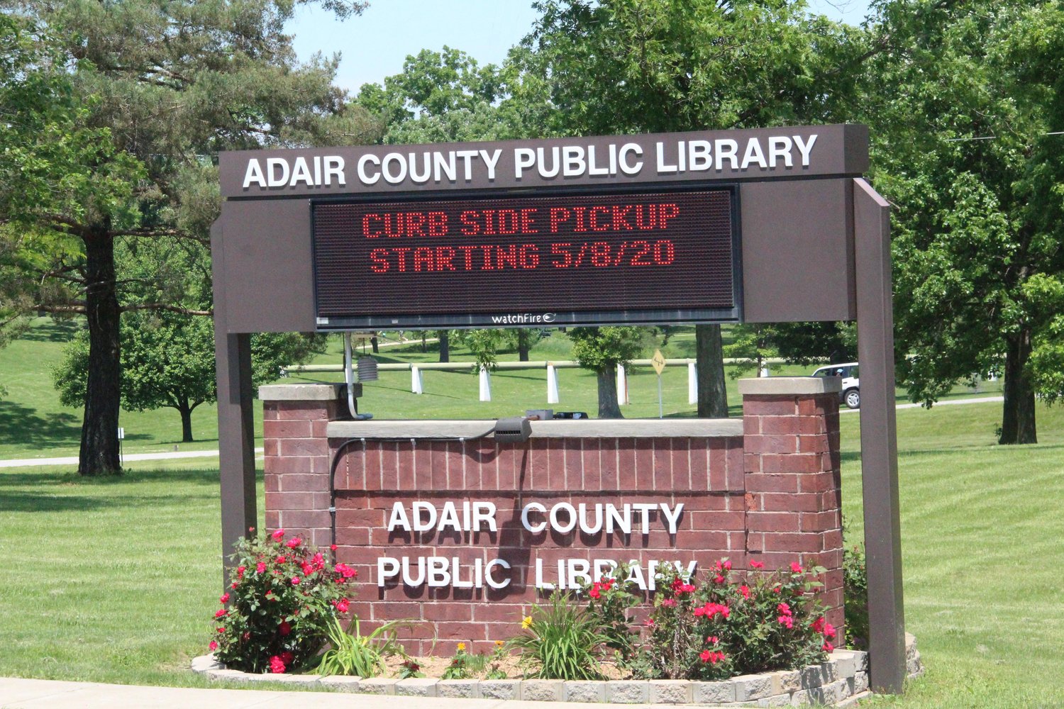 Daily Express file photo of the Adair County Public Library's sign.