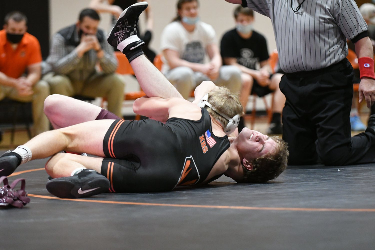 Action from Tuesday's wrestling dual between Kirksville and Davis County
