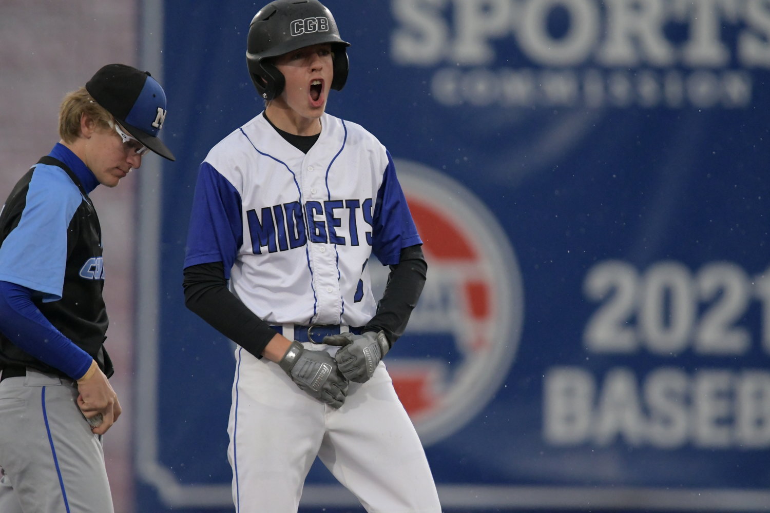 Putnam County's Lance Fowler reacts during a state semifinal game against Marionville.