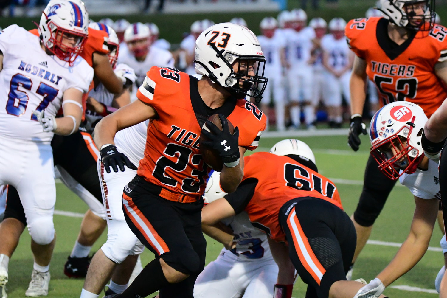 Kirksville's Landon Yardley runs with the ball during a 2021 game against Moberly.