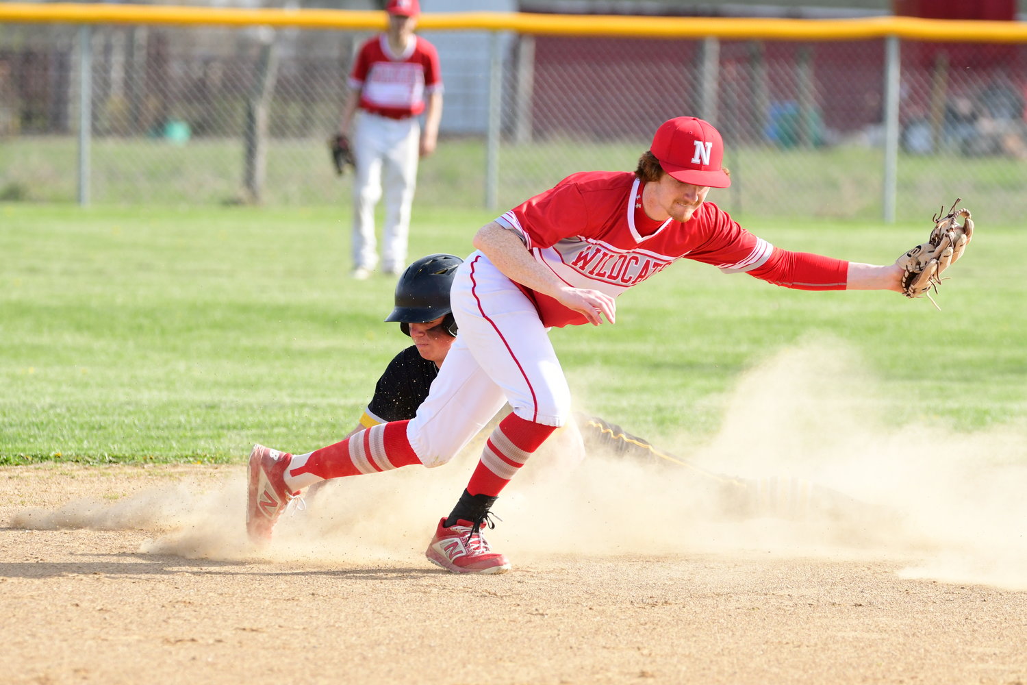 Action from a baseball game between Green City and Novinger from April 27, 2022.