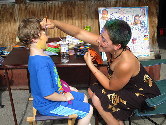 Face painting at a past Annual Kirksville Art Walk.