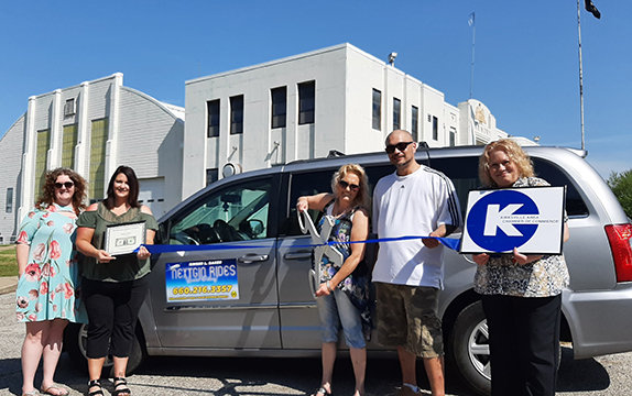 Pictured left to right: Kelly Jones (Kirksville Area Chamber of Commerce), Angie Sullivan, (Bruce Normile Juvenile Justice Center and Chamber Ambassador Chair), Ginger L. Baker, owner, Brian Duddrear, and Kristy Rowles (Holiday Inn Express and Chamber Ambassador).