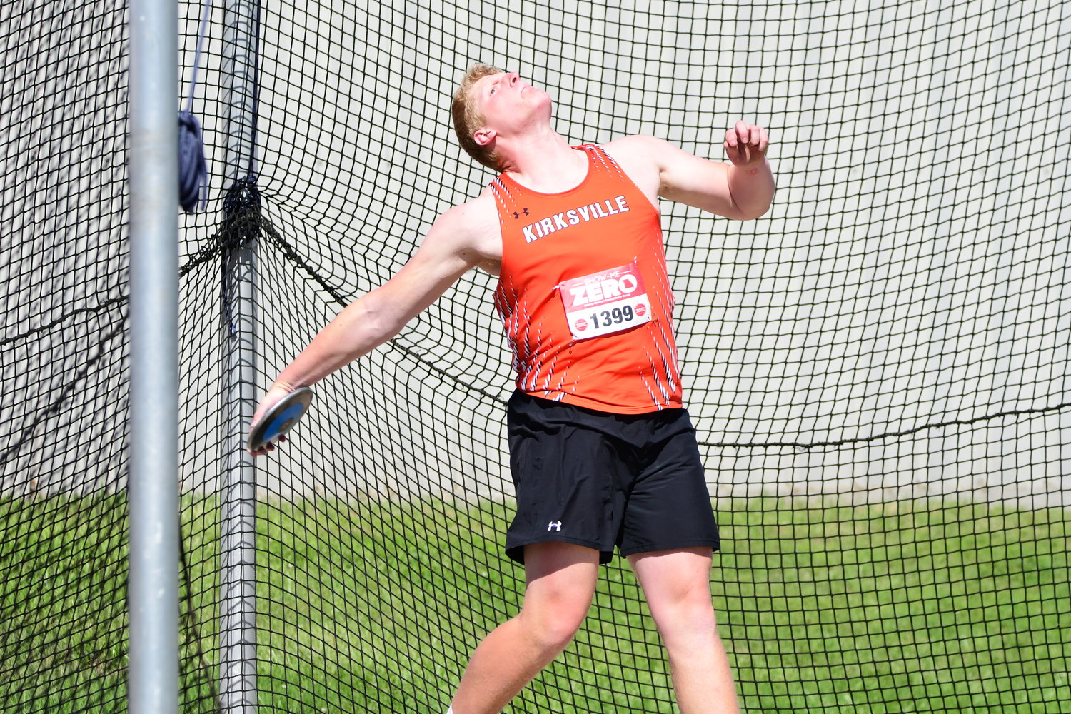 Kirksville's Owen Fraser competes in the Class 4 boys discus on Friday, May 27, 2022.