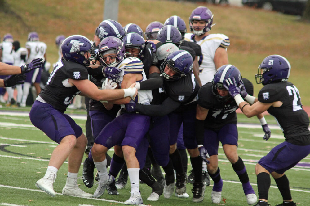 Basically the entire Truman defense work to bring down a McKendree ballcarrier in the game on Nov. 5. 