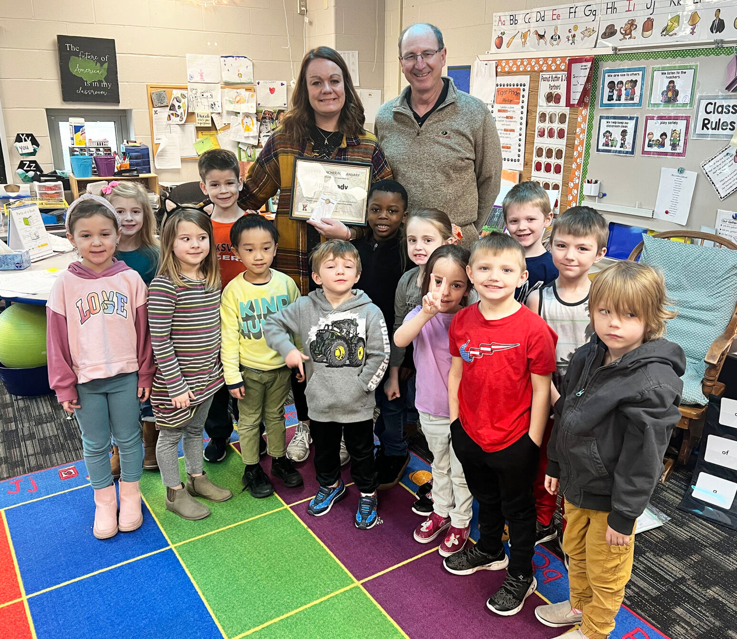 April Frady is a Unionville native and has been teaching Kindergarten for 19 years, including 9 years at Kirksville Elementary School.