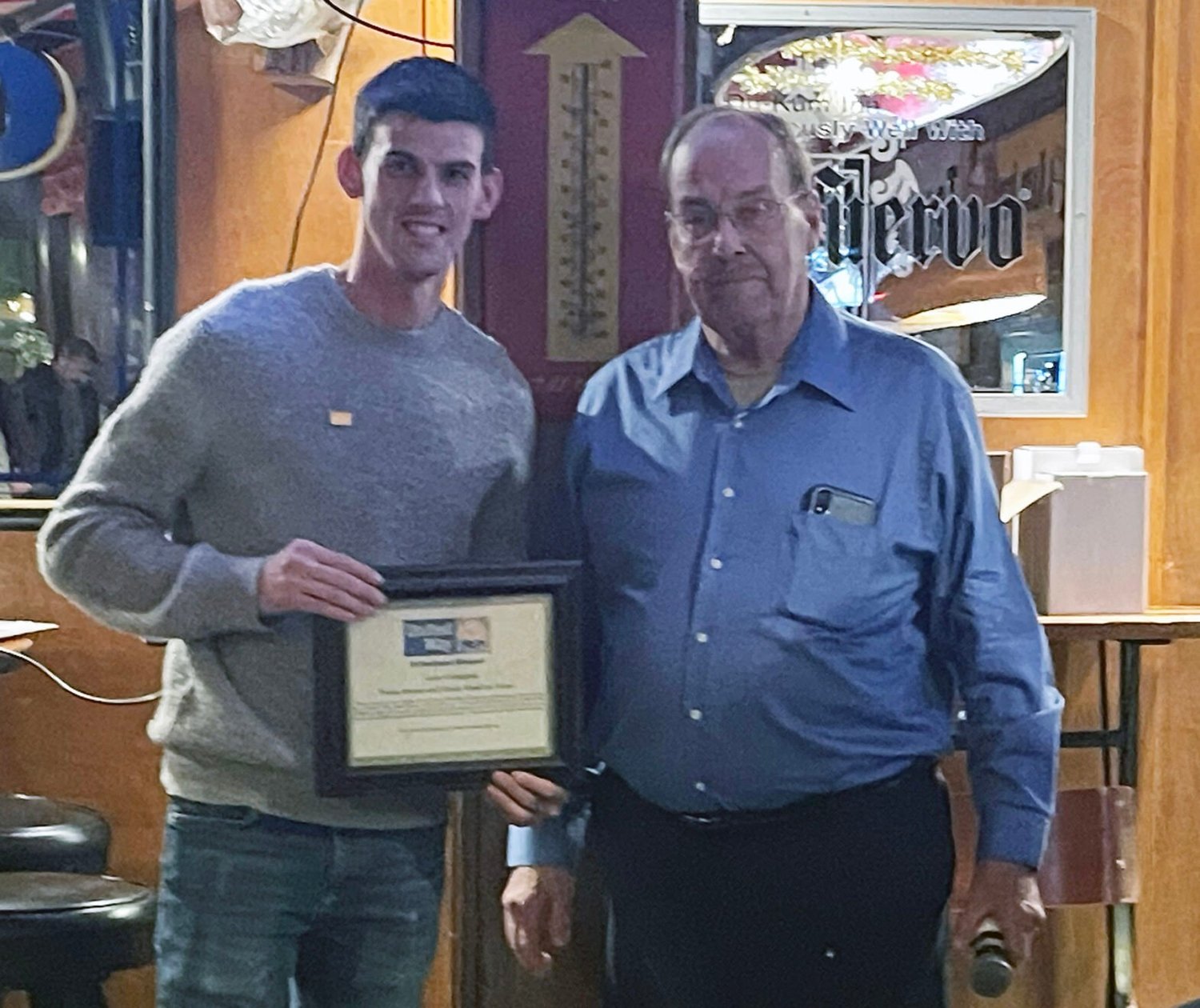Luke Callaghan of Kirksville Parks and Recreation and a UW Board member is recognized for his fundraising leadership of the UWNEMO Texas Hold’em Tournaments and annual Trivia Contest. Pictured with Callaghan is United Way Executive Director Bill Castles. 