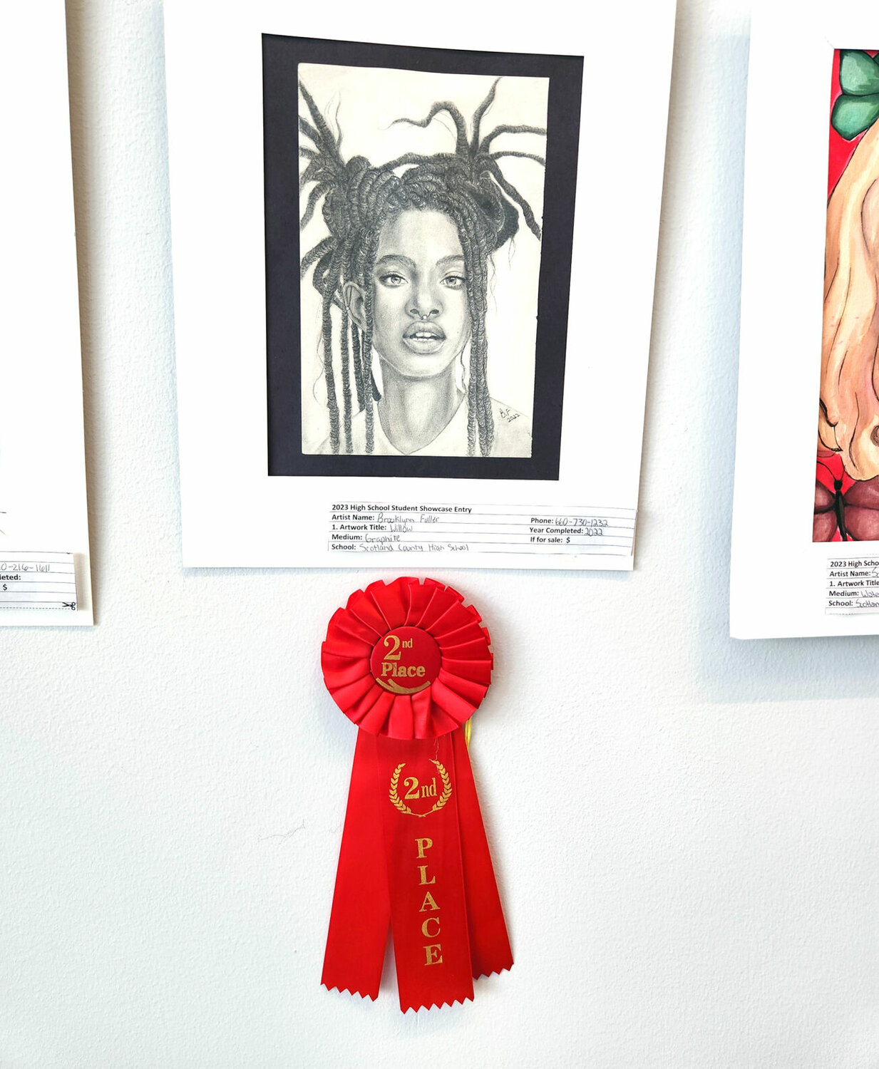 Second Place: Brooklynn Fuller, Scotland County R-I, Graphite, "Willow"