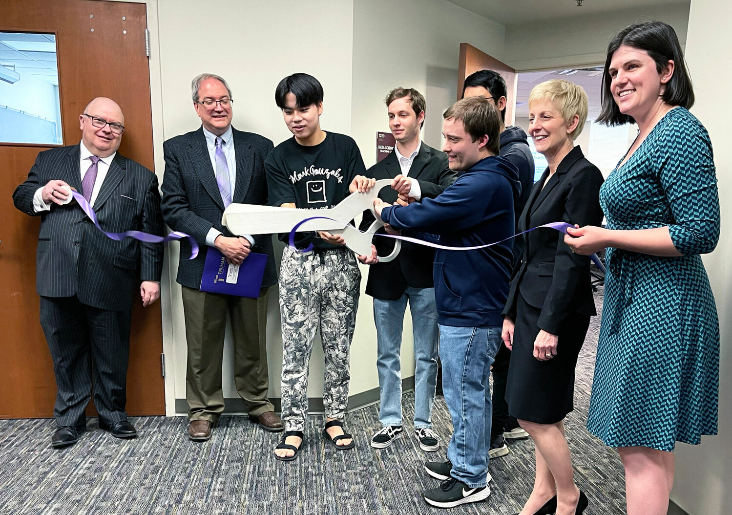 A ribbon cutting and open house were held for the new Data Science Teaching Lab in Violette Hall at Truman State University.