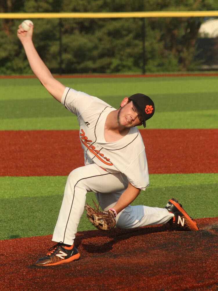 Macon senior Drew Meisner delivers a pitch in the game against Mexico on May 18. 