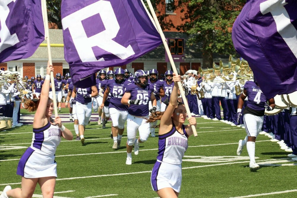 The Truman State football team takes the field prior to the home opener against South Dakota Mines on Sept. 9. 