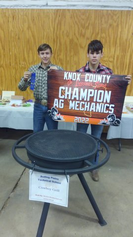 Weston Weatherford and Landon Wood of Benjamin shown here with their Grand Champion overall project.