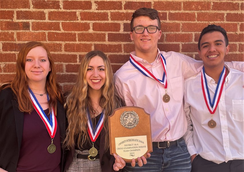 Munday debate team (l-r) Julie Valk, Catalina Perry, Aiden Loper and Christopher Rodriguez.