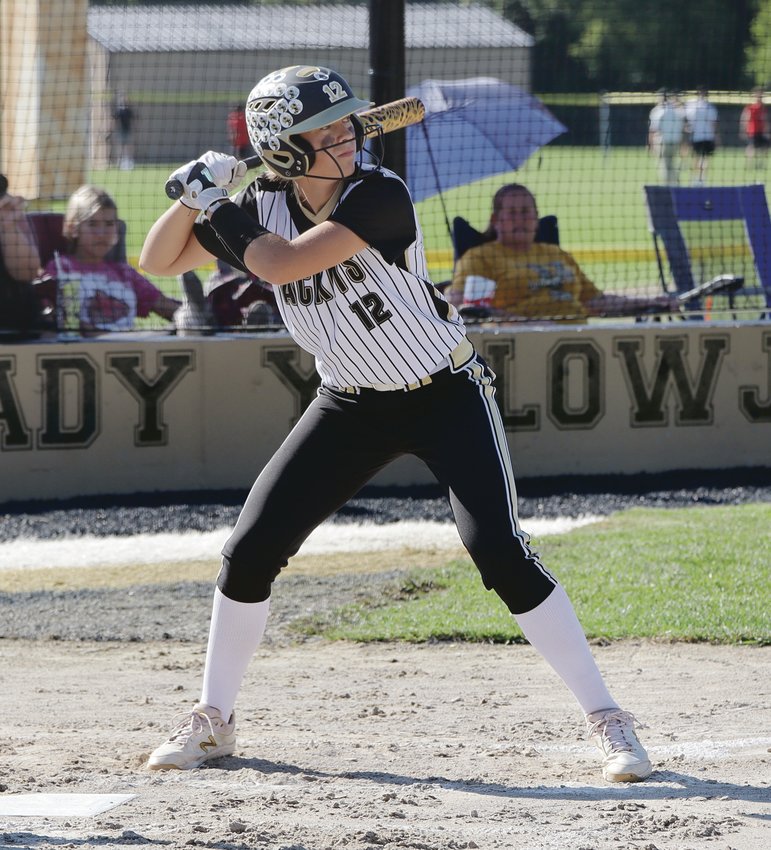 Lebanon senior Raegan McCowan steps up for an at-bat during a high school game against the Waynesville Tigers earlier this season. Lebanon defeated Webb City on Monday afternoon.