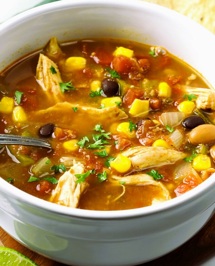 No Chopping Needed Chicken Taco Soup is the perfect dish to end Souptember.