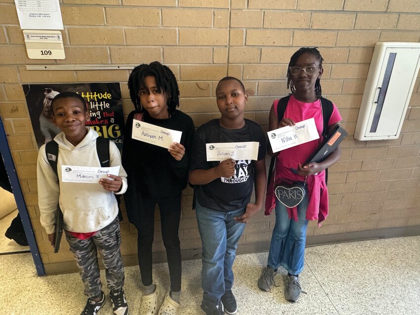 Winners of the Group Project category in the Clarendon Soil and Water Conservation District Poster Contest pose with their certificates. Representing 7th-9th- Manning High are Gracey Cooley, Cierra Utterback, and Jania Scammell.