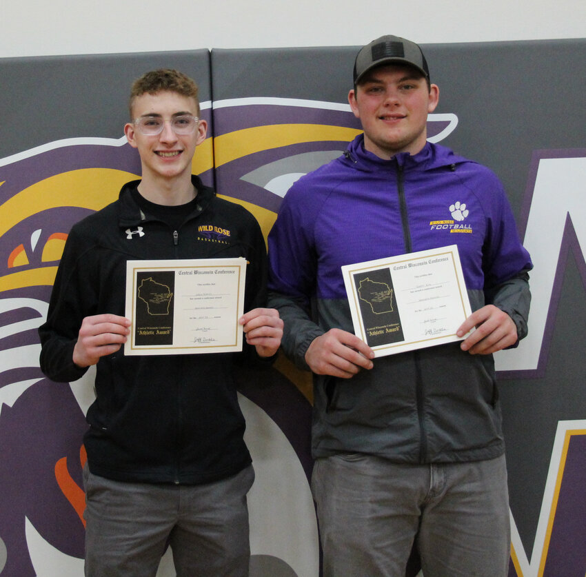 Seniors Logan Erdman and Jayden King received Central Wisconsin South all-conference honorable mention.