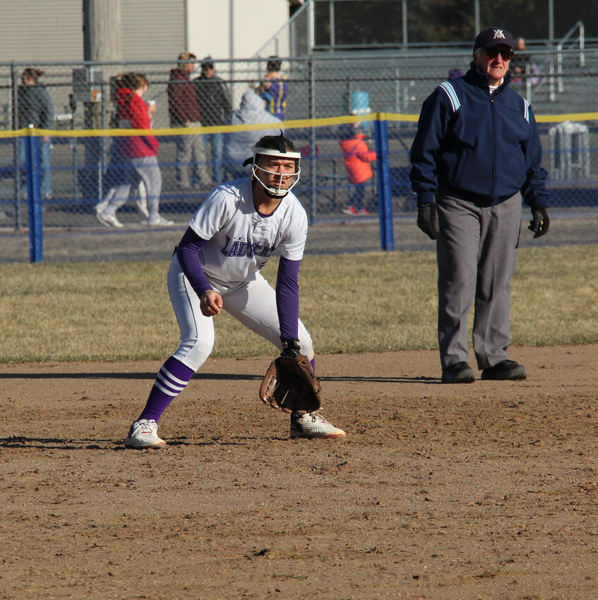 Cali Havlovitz of Wild Rose playing shortstop.