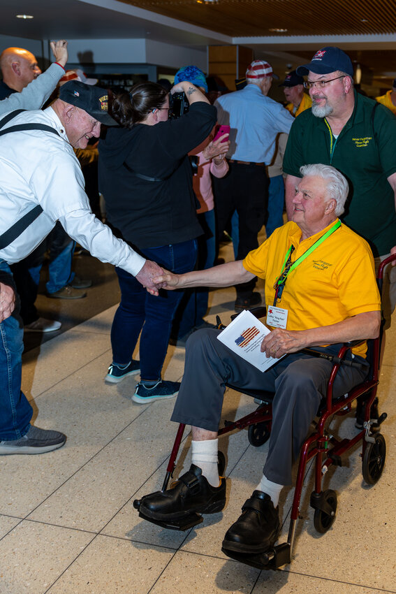 Leroy Fischer of Merrill receives a warm welcome upon his return to CWA.