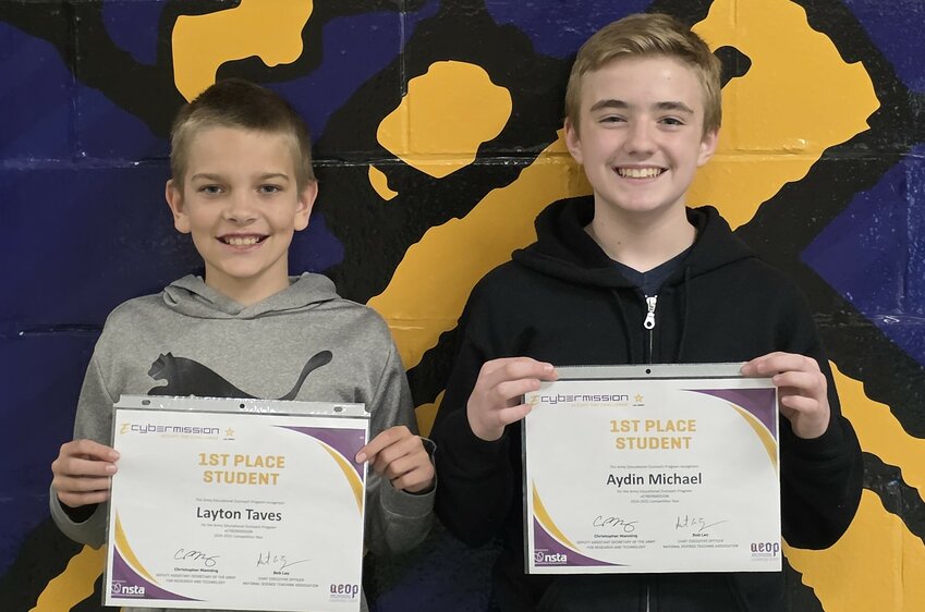 Pictured, from left, are Layton Taves and Aydin Michael.