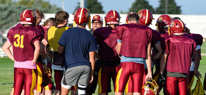 Football huddle