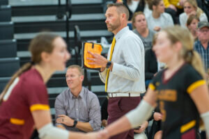 Head coach Jeff Frey during the game