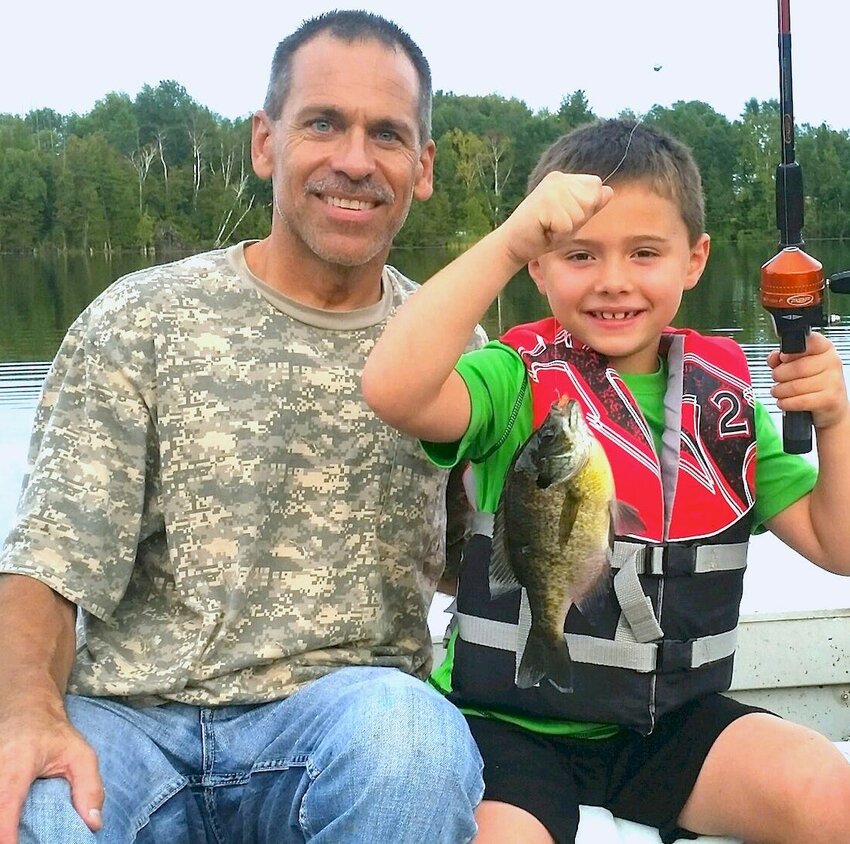 Seven-year-old Ethan Melotte's second bluegill of the night was a 'reel' trophy.
