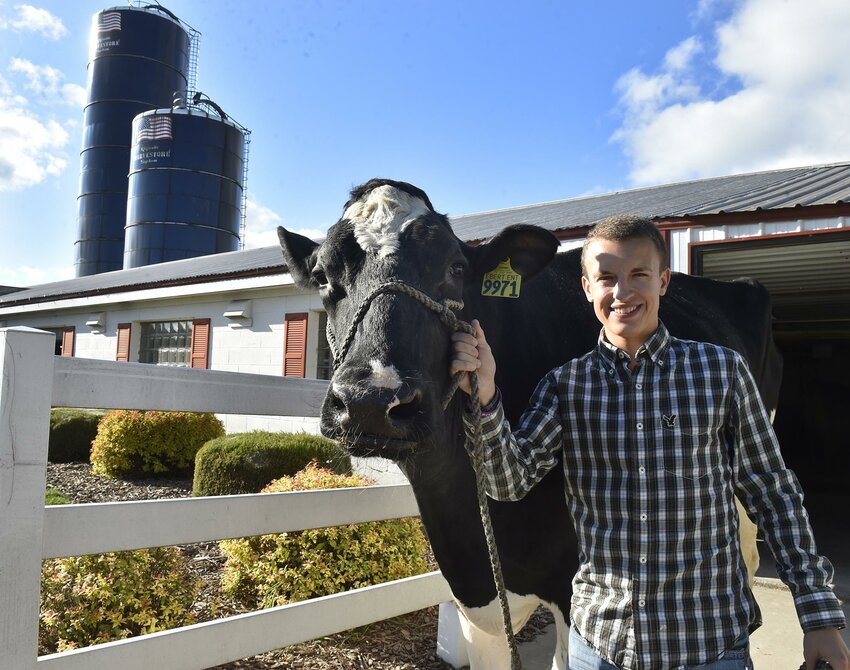 Jordan Ebert of Ebert Enterprises, Algoma, provided and handled Reaction, the Holstein appearing in the movie "The 60 Yard Line.'' The cow's stage name was Mitch.