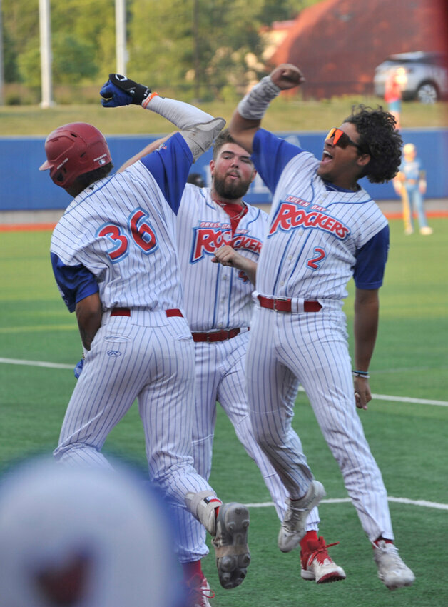  Mateo Matthews (36) celebrating with his team after smashing a home run in the 2023 season