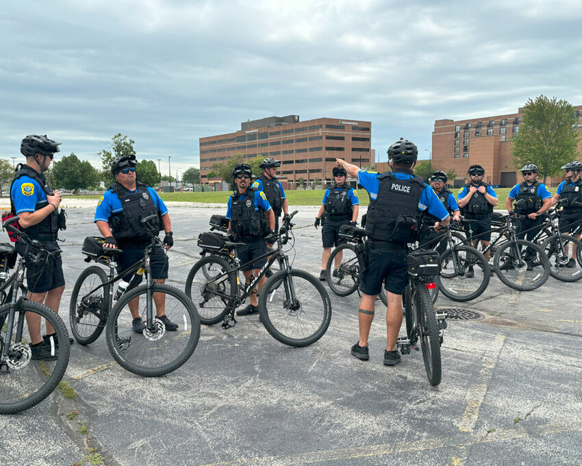 Group of officers training