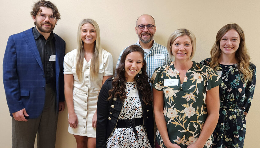 New elementary and high school staff at New London include, from left, front: Becca Beschta Kristin Brock, Samantha Alger-Feser; back: Michael Charlesworth, Morgyn Zielke and Scott Winkler..Contributed Photo