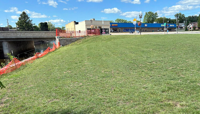 The city of Clintonville plans a landscaping project on the parcel where the the former Merc building was located..Bert Lehman Photo