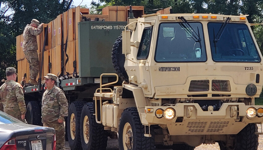 With assistance from the Army’s 1157th Transportation Company, the  Wisconsin/Nicaragua Partners shipped school desks and mattresses from Stevens Point to Nicaragua on Friday, Sept. 6..Submitted Photo