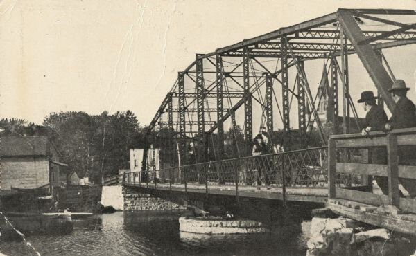 A 1920s depiction of the Second Street bridge, which spanned the Ahnapee River in Algoma.