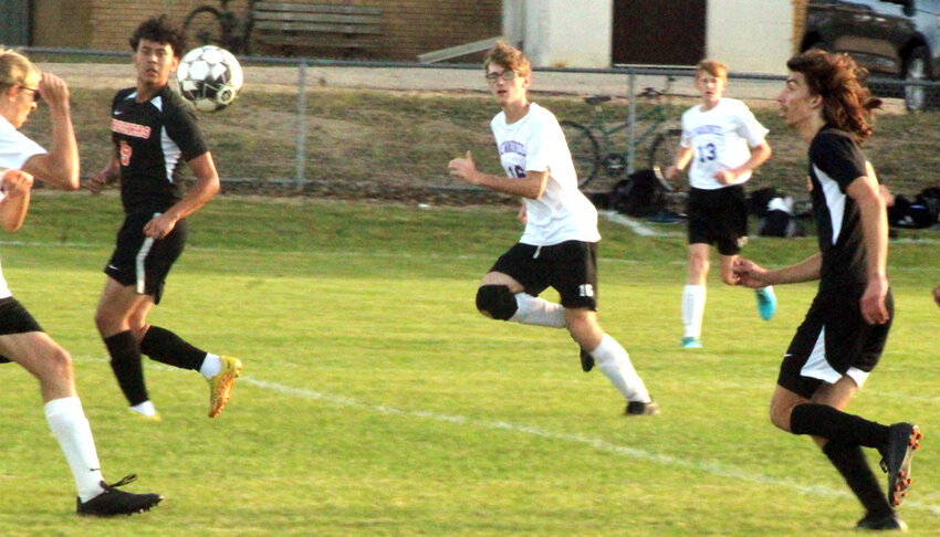 Max Polzin scores three goals for a 12-0 win over the Kewaunee Storm on Tuesday Sept. 24..Nick Griesbach Photo