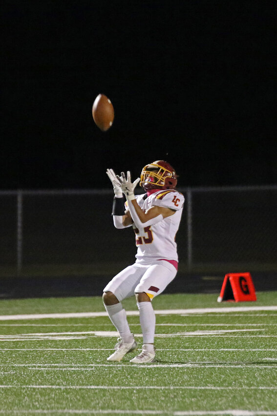 Cameron Dorner receives the ball for the Spartans.