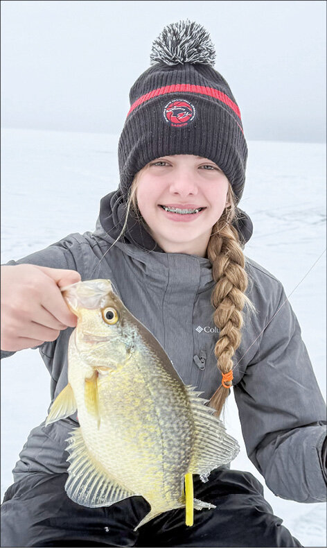 Adri Krueger of Shakopee caught this crappie on a jig and waxie.
