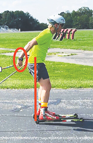 FIGURE 1: Additional body movement to swing the arms forward (resulting in arms too far back) could be wasted energy.
