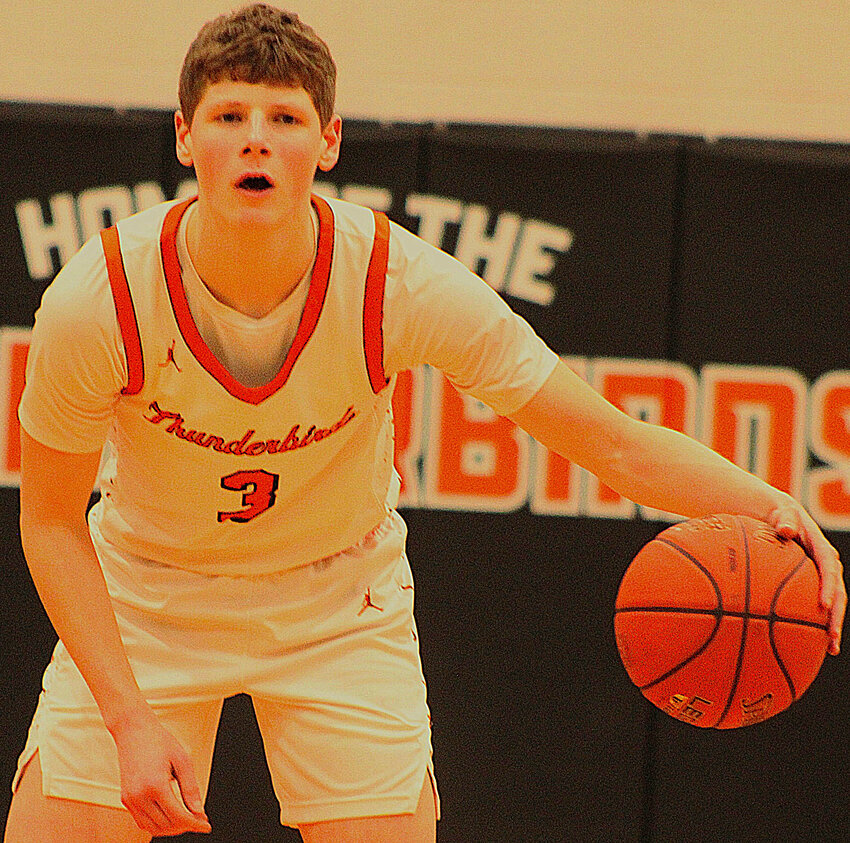 Charlie Tappa and the Iola-Scandinavia boys' basketball team saw its season end March 7 with a 71-58 home loss to Algoma in the second round of the WIAA state tournament..Greg Seubert Photo.