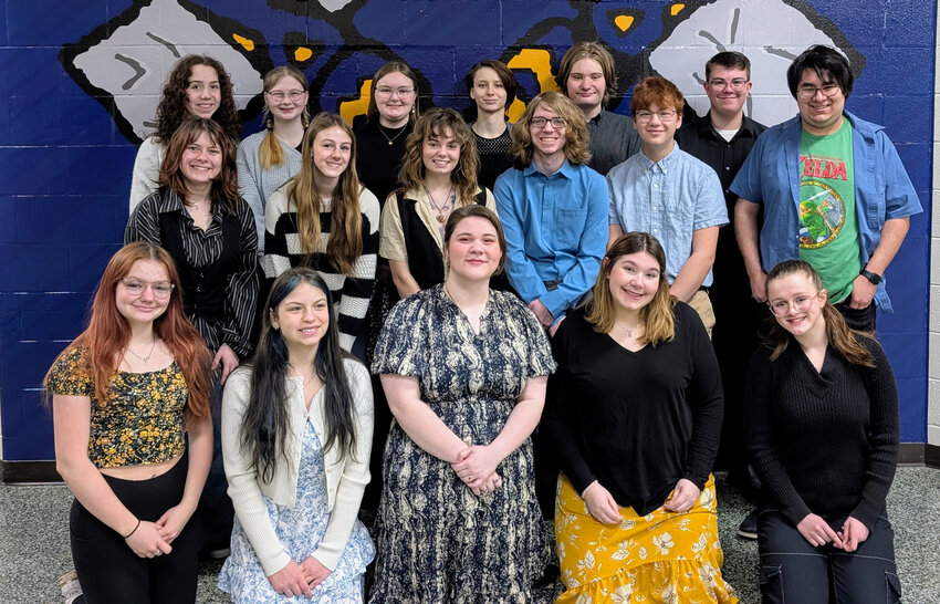 Pictured, back row, from left: Phoebe Hrdina, Payton Loka, Sarah Kallerud, Tamara Stenberg, Galen Schmidt, Tobias Scott; middle: Julia McGovern, Lydia Shaney, Cedar Hoffman, Kael Oates, Finn Colburn, Damian Gonzalas-Ramirez; front: Aubrey Graeber, Jayden Dellinger, Sadie Ruder, Maddie Long, Alena Cerkas.
