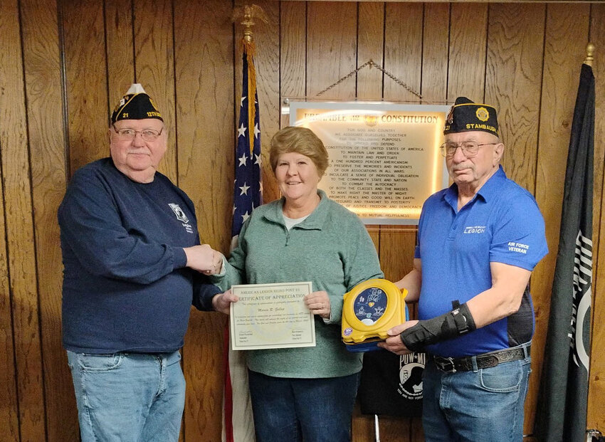 Pictured are, from left, Richard Weatherholt (Commander), Marcia Gallup (Member) and Robert Gallup (Senior Vice Commander).