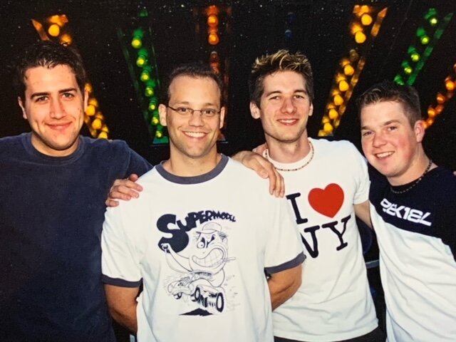 B2F circa 2003. From left: Matt Loos, Tim Benn, Dan Doepke and Josh Erdman. Erdman joined the band near the end of B2F