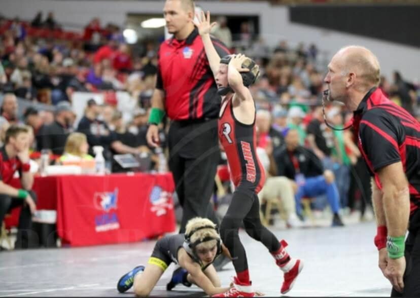 The Wisconsin Rapids Youth Wrestling club showcased its talent at the WWF Folkstyle Championships, held March 28-31 in Madison, with impressive 17 qualifiers. Shown are, back row from left, Bentley Goodenough, Chad Hamel, Jackson Stanton and Wyatt Fuller; and front row from left, Riley Morin, Waylon Fuller, Dalton Jackson, Declan Tritz, Braxton Bagnowski, Kobe Baltus and Levi Jaminski.