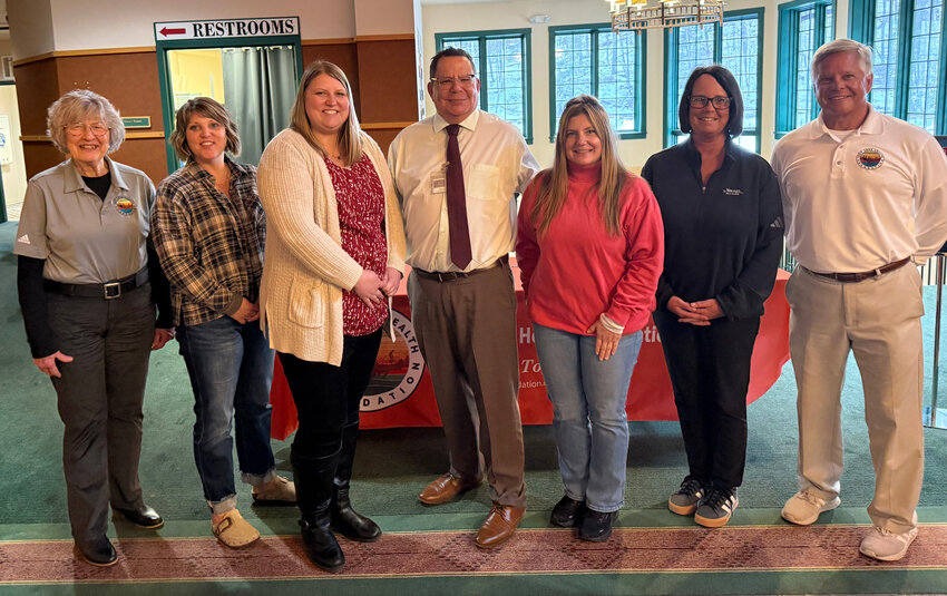 Pictured at the event are, from left, Chris Kent (IAHF Board President), Alicia Benson (IAHF Board Member), Jessica Perry (IAHF Board Member), Philip Hefner-Gardiepy (Presenter), Barb Waara (IAHF Board Member), Jill Sabotta (IAHF Board Member) and Lyle Smithson Jr. (IAHF Director).